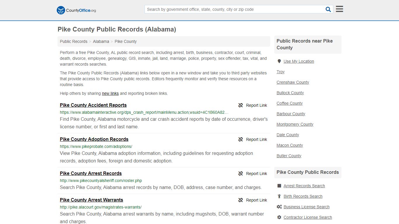 Pike County Public Records (Alabama) - County Office